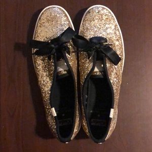 Kate spade gold glitter keds